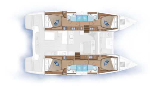 Catamaran Lagoon Lagoon 46 Boot Grundriss