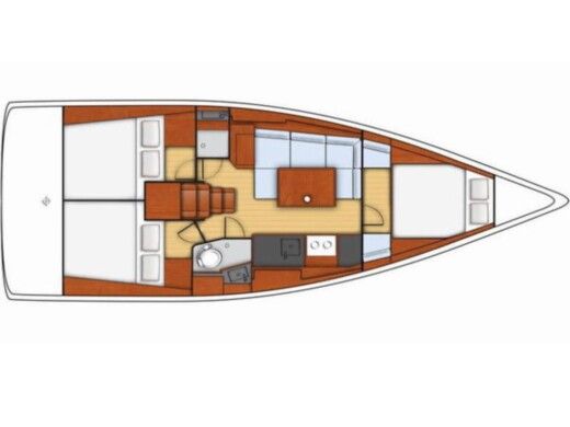 Sailboat  Oceanis 38 Plano del barco
