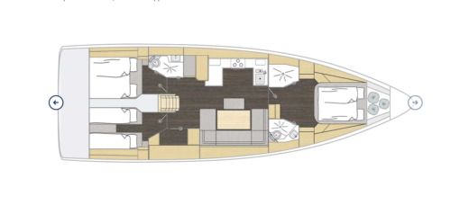 Sailboat Bavaria C46 Boot Grundriss