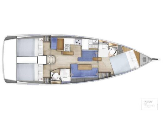 Sailboat  Sun Odyssey 410 Planimetria della barca
