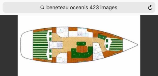 Sailboat Beneteau 423 - 3 Bagni Plattegrond van de boot