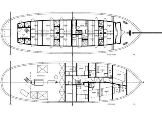 Sailboat  Gulet Novi Dan Plano del barco