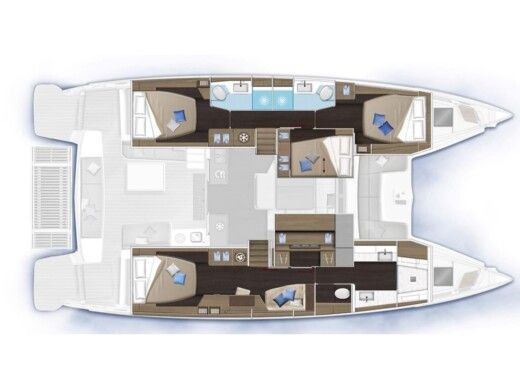 Catamaran  Lagoon 51 Boot Grundriss