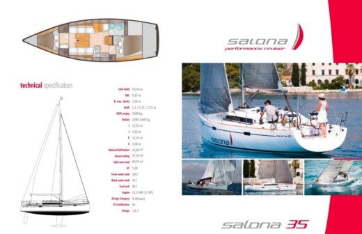 Sailboat SALONA 35 Plano del barco