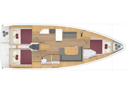 Sailboat  Bavaria C38 Boat layout
