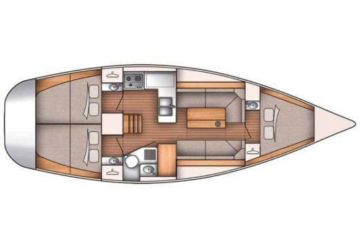 Sailboat Dufour Dufour 350 Gl Plattegrond van de boot