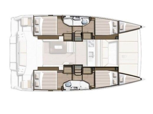 Catamaran  Bali Catsmart Plattegrond van de boot
