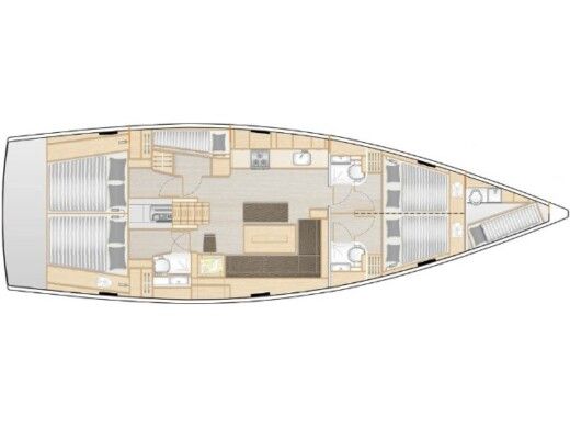 Sailboat Hanse Hanse 508 Plattegrond van de boot