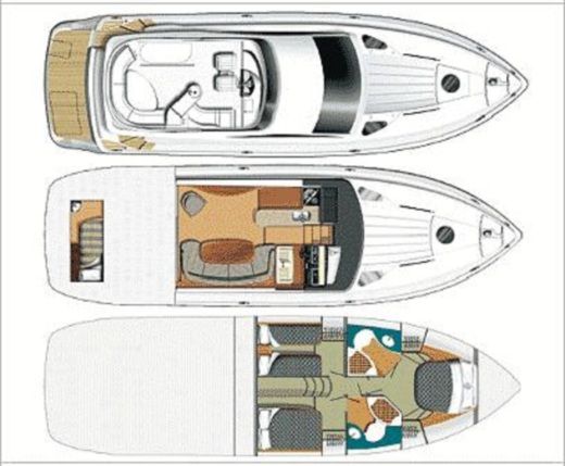 Motorboat Fairline 50 Plattegrond van de boot