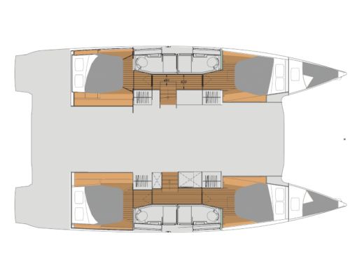 Catamaran  Elba 45 Boot Grundriss
