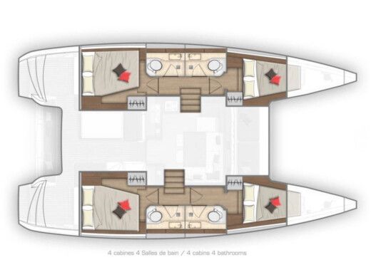 Catamaran  Lagoon 40 boat plan