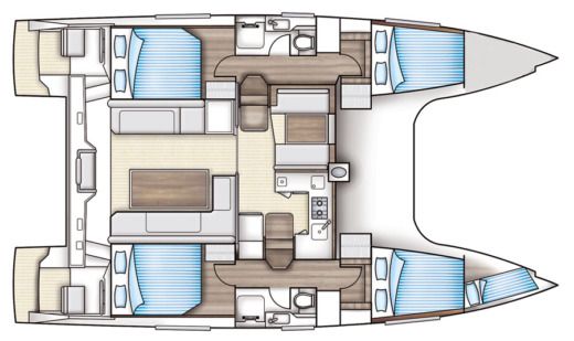 Catamaran  Nautitech 40 Plattegrond van de boot
