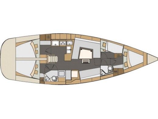 Sailboat ELAN 45 Impression Σχέδιο κάτοψης σκάφους