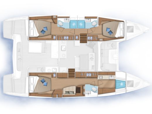 Catamaran  Lagoon 46 Owner's Version (LUXURY Equipped, SKIPPE Σχέδιο κάτοψης σκάφους