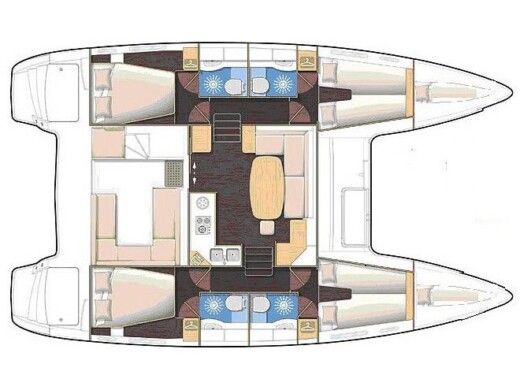 Catamaran  Lagoon 400 Boat layout