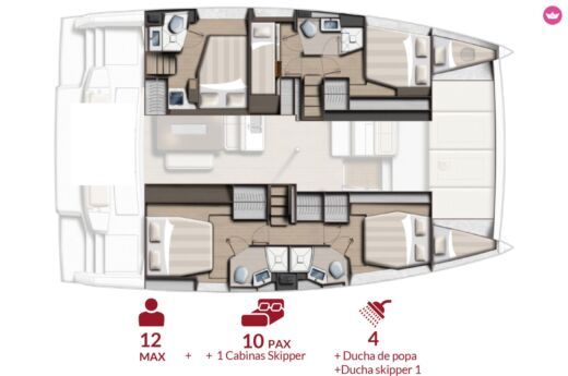 Catamaran CATANA BALI 4.6- 5 CABINS boat plan