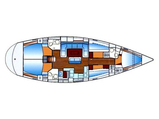 Sailboat Bavaria 50 Plano del barco