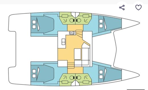 Catamaran Fountaine Pajot Isla 40 Plano del barco