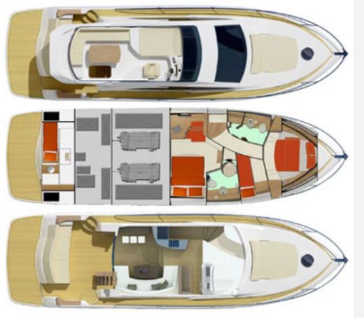 Motor Yacht Intermare 50 Fly Planimetria della barca