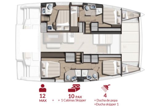 Catamaran Bali - Catana BALI 4.6 Plattegrond van de boot
