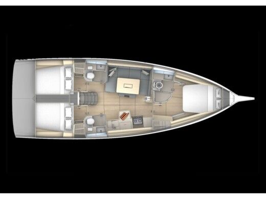 Sailboat Dufour 41 Plattegrond van de boot