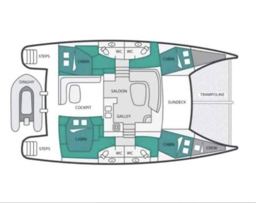 Catamaran Fountaine Pajot Orana 44 boat plan