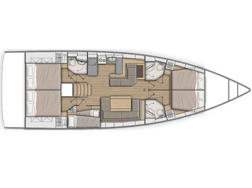 Sailboat Beneteau Oceanis 51.1 Σχέδιο κάτοψης σκάφους