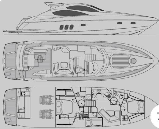 Motor Yacht Sunseeker Predator 62 Boat layout