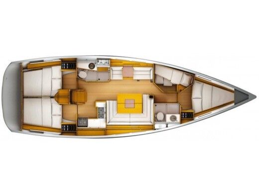 Sailboat JEANNEAU SUN ODYSSEY 439 Plattegrond van de boot
