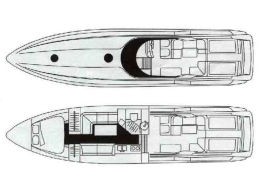 Motorboat Sunseeker 45 Apache Plano del barco