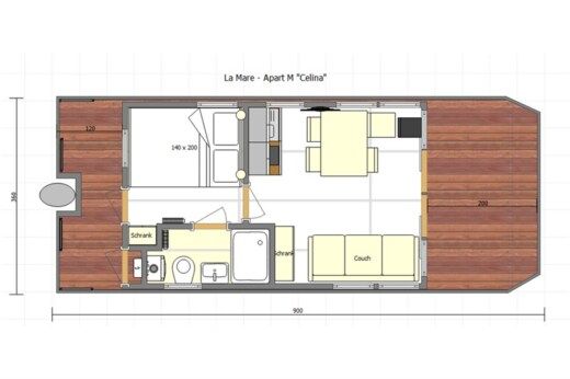 Houseboat LA MARE M Boat layout
