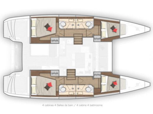 Catamaran  Lagoon 40 boat plan