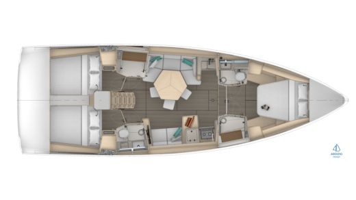Sailboat Dufour Yachts Dufour 44 - 3 cab. Boat layout