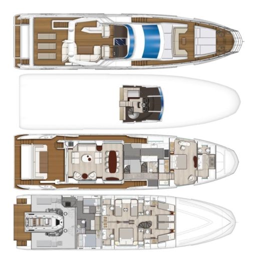 Motor Yacht Gianetti Navetta 27 Gianrtti Boat layout