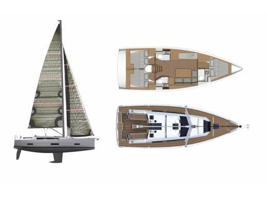 Sailboat Dufour Dufour 390 Grand Large Plattegrond van de boot