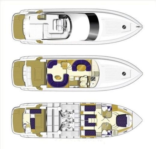 Motor Yacht Princess 56 Flybridge, 1600HP Plano del barco