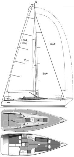 Sailboat Italia Yacht 9.98 boat plan