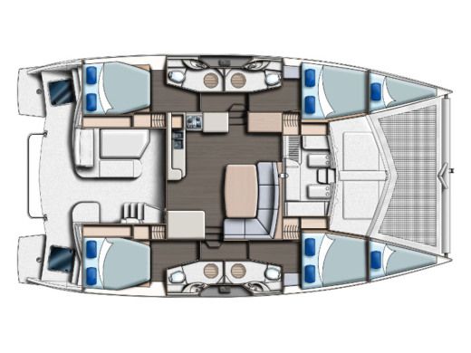 Catamaran Leopard 44 Boot Grundriss
