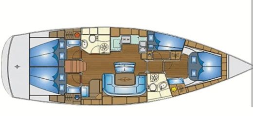 Sailboat Bavaria 46 Cruiser Boat layout