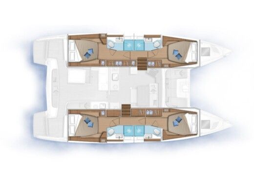 Catamaran  Lagoon 46 Plattegrond van de boot
