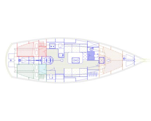 Sailboat Goleta Clásica LH39 Boat layout