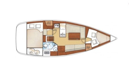Sailboat Beneteau Oceanis 31 Plattegrond van de boot