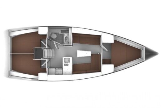 Sailboat BAVARIA CRUISER 37 Plattegrond van de boot