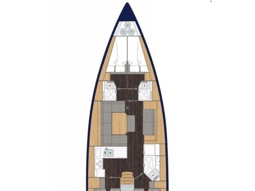 Sailboat  Bavaria C45 Boot Grundriss