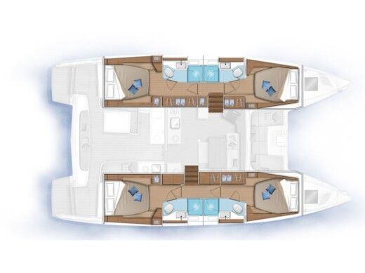 Catamaran Lagoon Lagoon 46 Plattegrond van de boot