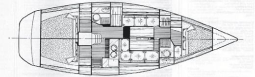 Sailboat Beneteau Oceanis 390 Boat layout