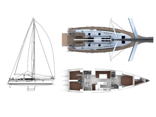 Sailboat  Bavaria Cruiser 56 Boot Grundriss