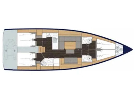 Sailboat  Bavaria C45 Style Boot Grundriss