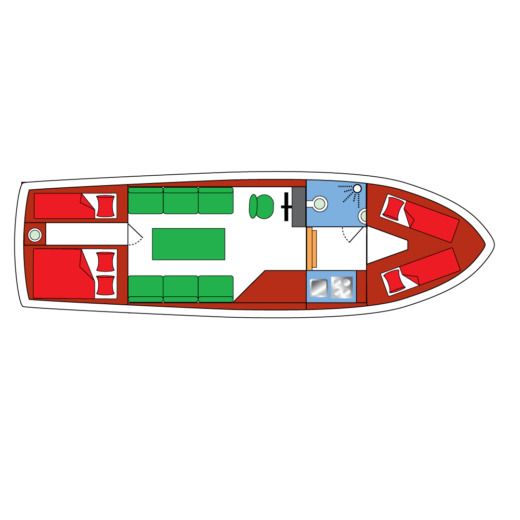 Motorboat Palan DL 1100 Plattegrond van de boot