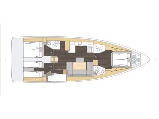 Sailboat  Bavaria C46 Plattegrond van de boot